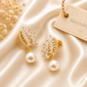 Crystal leaf earings
