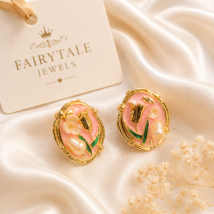 Pink Bloom Pearl Earrings