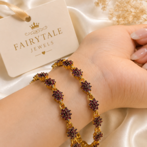 Royal Garnet Blossom Bangles