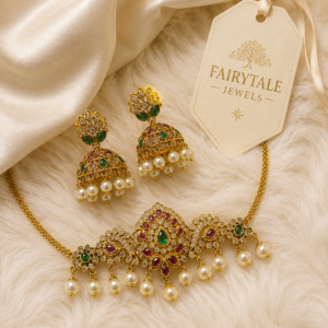Emerald Ruby Pearl Jadau Set